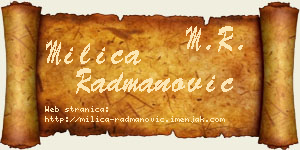 Milica Radmanović vizit kartica